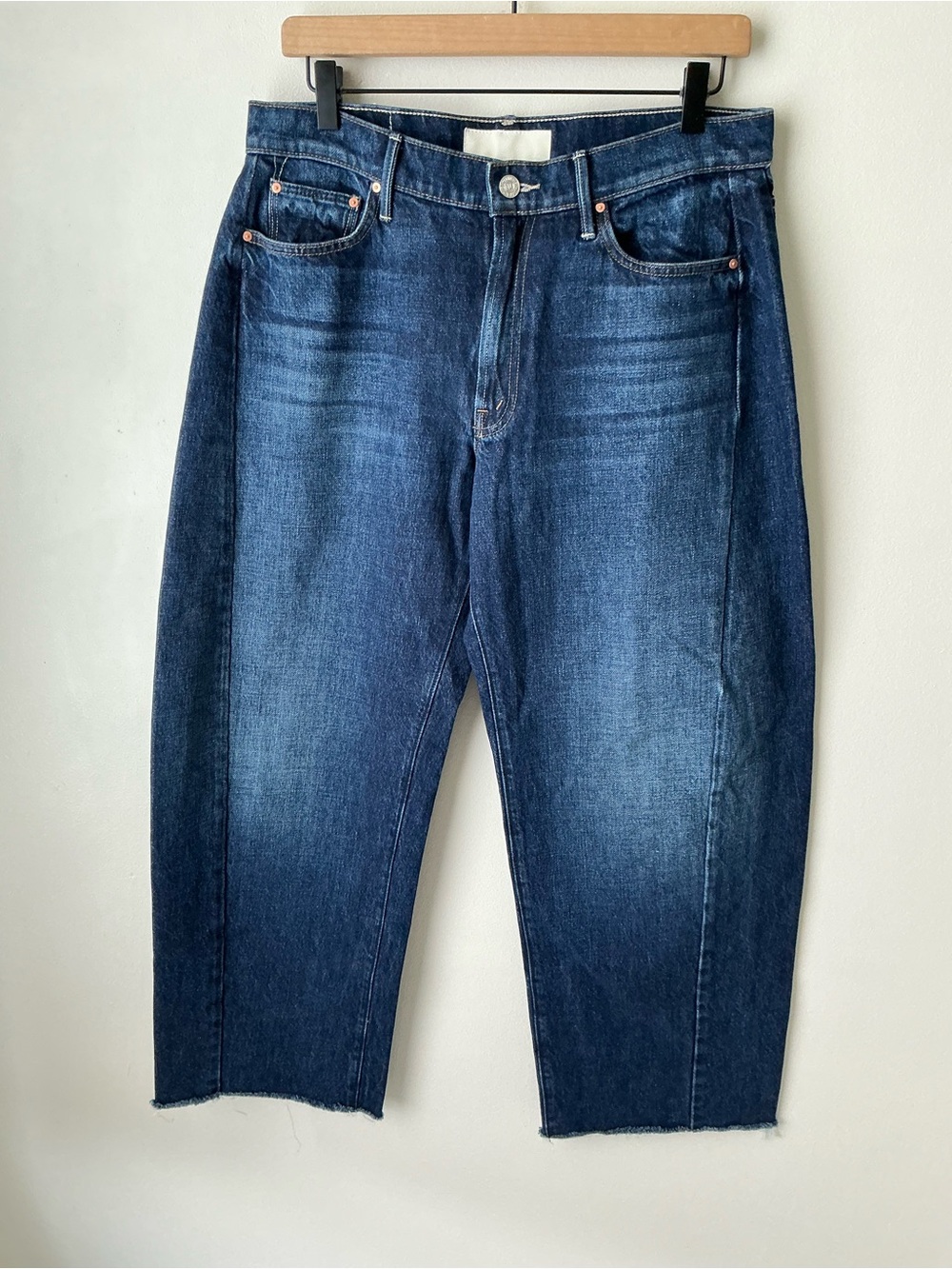 MOTHER SUPERIOR Jeans Mid-Rise Full-Pipe Flood Fray Unplugged Blue Size 29 - Picture 3 of 16